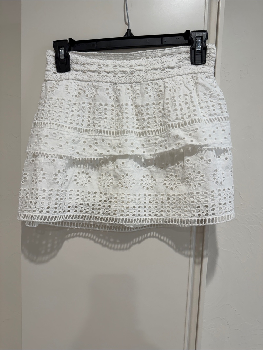 Zara White Eyelet Tiered Skirt for Kids